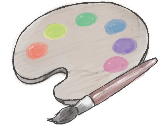 絵の具パレットのアイコン